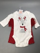 6M Just One You  Baby Girls 2pc Christmas Reindeer Top and Tutu Bottom S... - $13.75