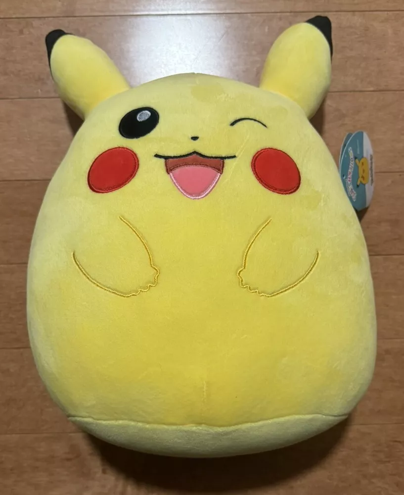 Kellytoy Squishmallows 10&quot;&quot; Winking POKEMON PIKACHU Yellow Plush Ultra Soft Toy - $29.26