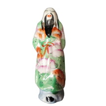 Vintage Porcelain Statue Figurine Chinese Confucius Man Black Hair Arms Behind - £14.65 GBP