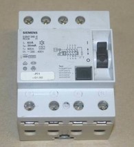 SIEMENS 5SM1346-6 Circuit BREAKER D 230-400V 63A 3+N-POL IFN 30MA 400V 4MW - $195.00