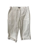 Tommy Hilfiger Capril White Pants Denim Sz 6 Drawstring Waist Pockets Cu... - $26.12 CAD