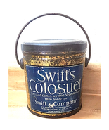 6&quot; Antique SWIFT&#39;S COTOSUET Lard Tin Bucket with Lid Chicago Illinois Se... - $761.66 MXN