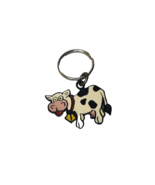 Vintage Western ID Happy Cow Black and White Farm Animal Keychain - $129.55 MXN