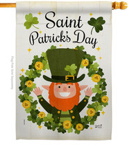 St Patrick&#39;S Wreath House Flag Patrick 28 X40 Double-Sided Banner - £29.48 GBP