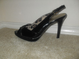 Christian Siriano New Black Patent Open-Toe Slingback Platform Heels Shoes  10M - £24.70 GBP