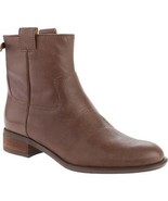 NEW BROWN LEATHER ANKLE BOOTIE BOOTS SIZE 9 M NINE WEST JARETH  - £38.25 GBP