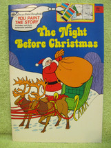 NIGHT BEFORE CHRISTMAS VTG Paint With Water COLORING BOOK &#39;80 Golden SAN... - $10.99