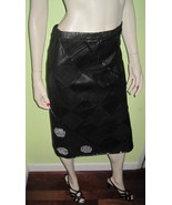 Vintage Retro 1980s Women&#39;s Ladies elastic Waist Leather Beaded Pattern ... - £27.52 GBP