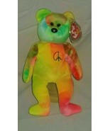 Ty Beanie Baby Babies~PEACE BEAR~5th Gen. No Stamp~Neon Yellow/Green/Pink - $2,633.24 CAD