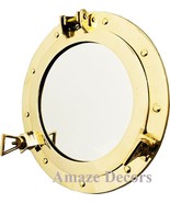 12&quot; Porthole Window Wall Mirror Brass Porthole Ship Porthole Nautical Ho... - £83.05 GBP