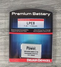 Delkin Premium Battery Canon LPE8 LP-E8 Rebel T2i Replacement Battery - £9.16 GBP