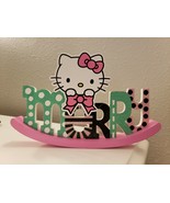 Authentic Hello Kitty Sanrio Merry Christmas Wooden Rocking Décor Decoration - $38.38