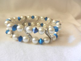 New Handmade Charming  Beads Stretch Rhinestones  Faux Pearl  Bracelet  - £4.78 GBP