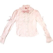 Baby The Stars Shine Bright High Neck Ribbon Blouse in Pink BTSSB Lolita Fashion - £55.08 GBP
