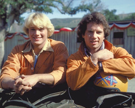 John Schneider and Tom Wopat in The Dukes of Hazzard in race suits 16x20 Canvas  - £56.29 GBP