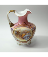 Antique Victorian 10&quot; Pitcher Water Jug Victorian Ladies Plum Rose Flora... - $39.61 CAD