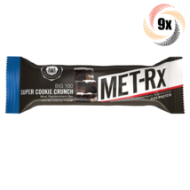 9x Bars MET-Rx Big 100 Super Cookie Crunch Meal Replacement Energy Bar 3.52oz - £31.24 GBP