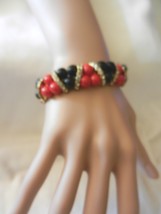 New Red &amp; Black Ladies&#39;  Charming  Beads Stretch Rhinestones Bead  Bracelet  - $4.99