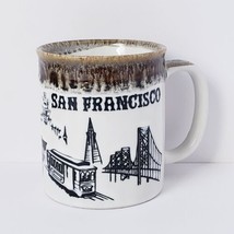 San Francisco Drip Glazed Embossed 8 oz. Souvenir Stoneware Coffee Mug Cup - £12.20 GBP