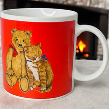 Schmid Vintage Teddy Bear Orange/Red Cat Coffee Mug Gordon Fraser 1983 - $20.31 CAD