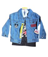 DISNEY ~ MICKEY MOUSE ~ Two (2) Piece Set ~ Denim Jacket ~ Black Tee ~ S... - $51.15 CAD