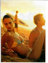 2001 Original Vogue Magazine Print Ad Sexy Brunette Wearing Bikini on Beach - £10.03 GBP