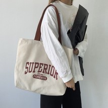 Large Capacity Canvas Shoulder Bag for Women 2022 letter Shopping Bags Japanese  - £18.14 GBP