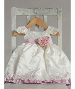 Stunning Ivory Pink Ruffle Embroidered Flower Girl Party Dress, Crayon K... - $65.48 CAD