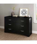 6 Drawer Black Ebony Wooden Chest of Drawers Fine Cabinet Storage Modern... - £375.22 GBP