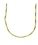 Boho Gold Yellow Seed Beaded Necklace Summer Beach Core Womens Costume J... - $302.35 MXN