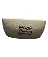 SPOT BRAND Dog Bowl PET Food Water Ceramic Dish Gray &amp; White WOOF Bone - £16.31 GBP