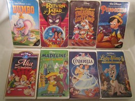 Lot Of 8 Vhs Disney Cartoons Duck Tales Cinderella Dumbo Madeline Alice In [10R2] - £21.06 GBP