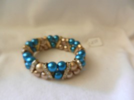 New Exquisite Ladies Charming  Beads Stretch Rhinestones  Faux Pearl  Bracelet  - £3.92 GBP