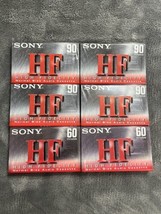 Sony HF 90 Minute Blank Cassette Tapes Sealed Tape Lot Of 6 New - $23.00