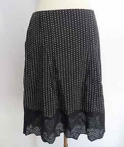 Ann Taylor Petites size 2P black white polka dotted embroidered a-line s... - £5.44 GBP