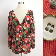 J. Jill size XS colorful floral flower print button down cardigan sweate... - £8.30 GBP