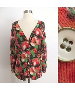 J. Jill size XS colorful floral flower print button down cardigan sweater top - £8.27 GBP