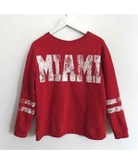 Blink size SMALL red white grungy &quot;MIAMI&quot; graphic print varsity sweatshi... - £11.75 GBP