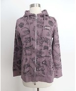 BCBG Max Azria sz LARGE fits like MEDIUM mauve purple graphic hooded swe... - £23.52 GBP