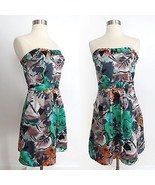 The Limited size 2 colorful abstract floral botanical print strapless dress - £6.77 GBP