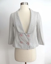 Urban Outfitters size MEDIUM light gray soft crop blazer top shirt career work - £5.24 GBP