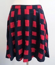 GAP red square geometric print knee length a-line skirt in navy blue size 0 EUC - £5.33 GBP