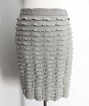 Banana Republic size 0 gray tiered ruffles knee-length skirt career work office - £5.17 GBP