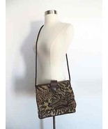 Multi-pattern wild animal print ribbed shoulder bag purse brown tan - ST... - £6.71 GBP