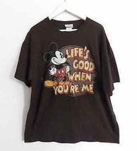 Disney Mickey Mouse &quot;Life&#39;s Good When You&#39;re Me&quot; brown t-shirt men&#39;s siz... - $19.78