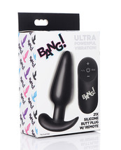 Bang! 21x Vibrating Silicone Butt Plug W/remote - Black - £33.09 GBP