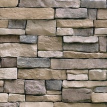 Stone Brick Wallpaper Peel And Stick Wallpaper Cleanable 3D Brick Wallpaper Self - £30.36 GBP