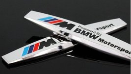 Side Fender Metal Emblem Badge Motorsport Power (1 Pc Silver Polished) - £14.18 GBP