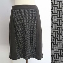 Rafaella size 8 gray geometric print soft fabric skirt career mod colorb... - £5.32 GBP