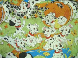 101 DALMATIANS Disney TWIN SHEET SET Vintage Flat Fitted Pillowcase PUPP... - £15.66 GBP